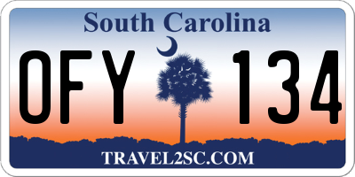 SC license plate OFY134