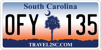 SC license plate OFY135