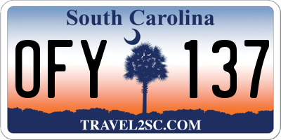SC license plate OFY137
