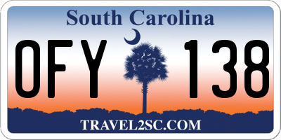 SC license plate OFY138