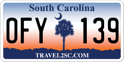 SC license plate OFY139