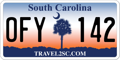 SC license plate OFY142