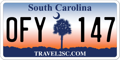 SC license plate OFY147