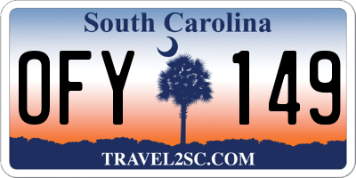 SC license plate OFY149
