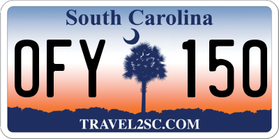 SC license plate OFY150