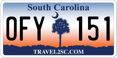 SC license plate OFY151