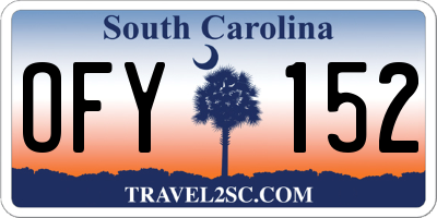 SC license plate OFY152