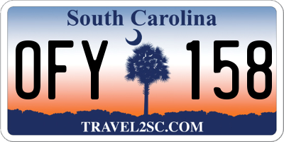 SC license plate OFY158