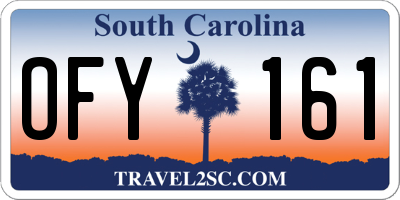 SC license plate OFY161