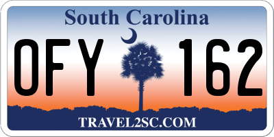 SC license plate OFY162
