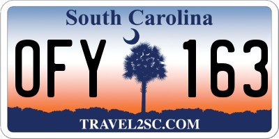 SC license plate OFY163