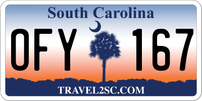 SC license plate OFY167