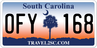 SC license plate OFY168