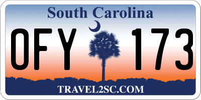 SC license plate OFY173