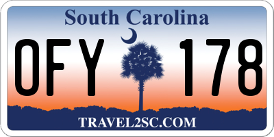 SC license plate OFY178