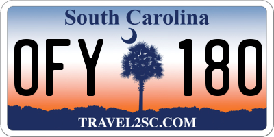 SC license plate OFY180