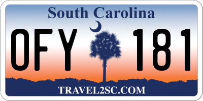 SC license plate OFY181
