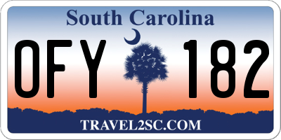SC license plate OFY182