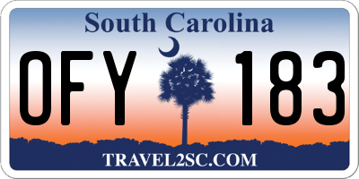 SC license plate OFY183