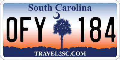 SC license plate OFY184