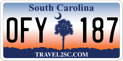 SC license plate OFY187