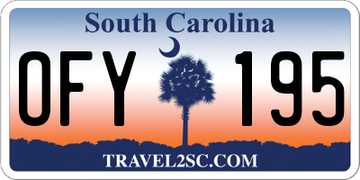 SC license plate OFY195