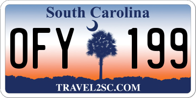 SC license plate OFY199