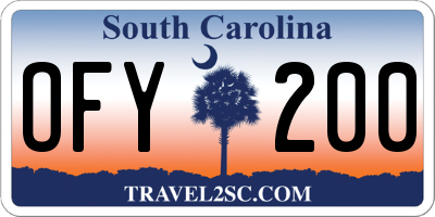 SC license plate OFY200