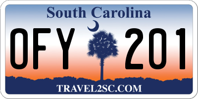 SC license plate OFY201