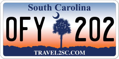 SC license plate OFY202