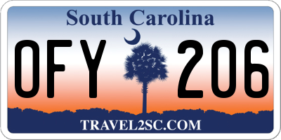 SC license plate OFY206