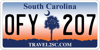 SC license plate OFY207