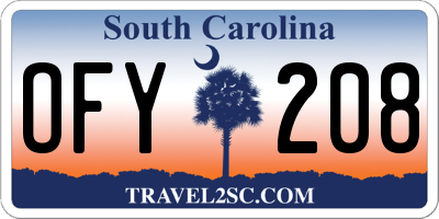 SC license plate OFY208