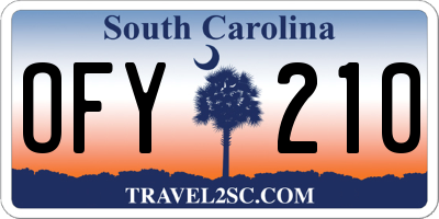 SC license plate OFY210