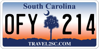 SC license plate OFY214