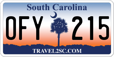 SC license plate OFY215