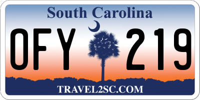 SC license plate OFY219