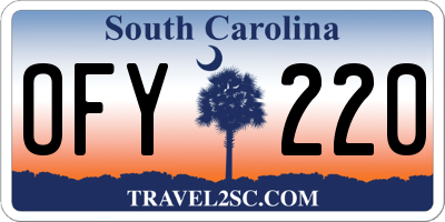 SC license plate OFY220