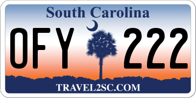 SC license plate OFY222