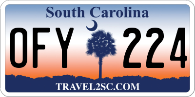SC license plate OFY224