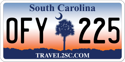 SC license plate OFY225