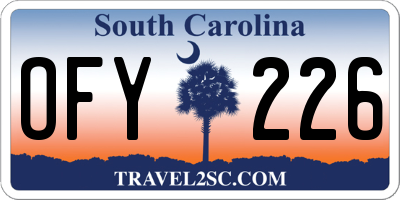 SC license plate OFY226