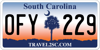 SC license plate OFY229