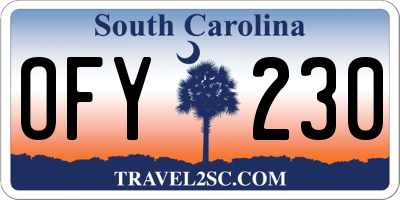 SC license plate OFY230