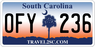 SC license plate OFY236