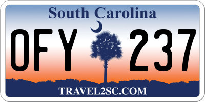 SC license plate OFY237