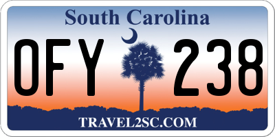 SC license plate OFY238