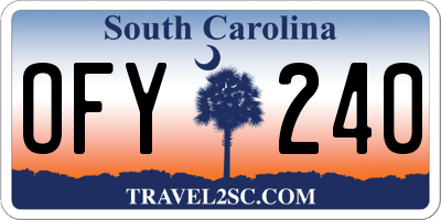 SC license plate OFY240