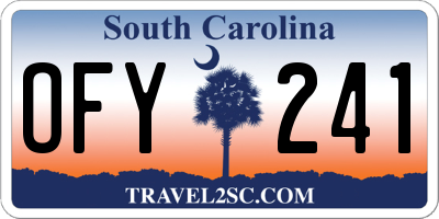 SC license plate OFY241