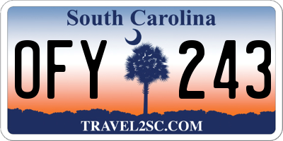 SC license plate OFY243